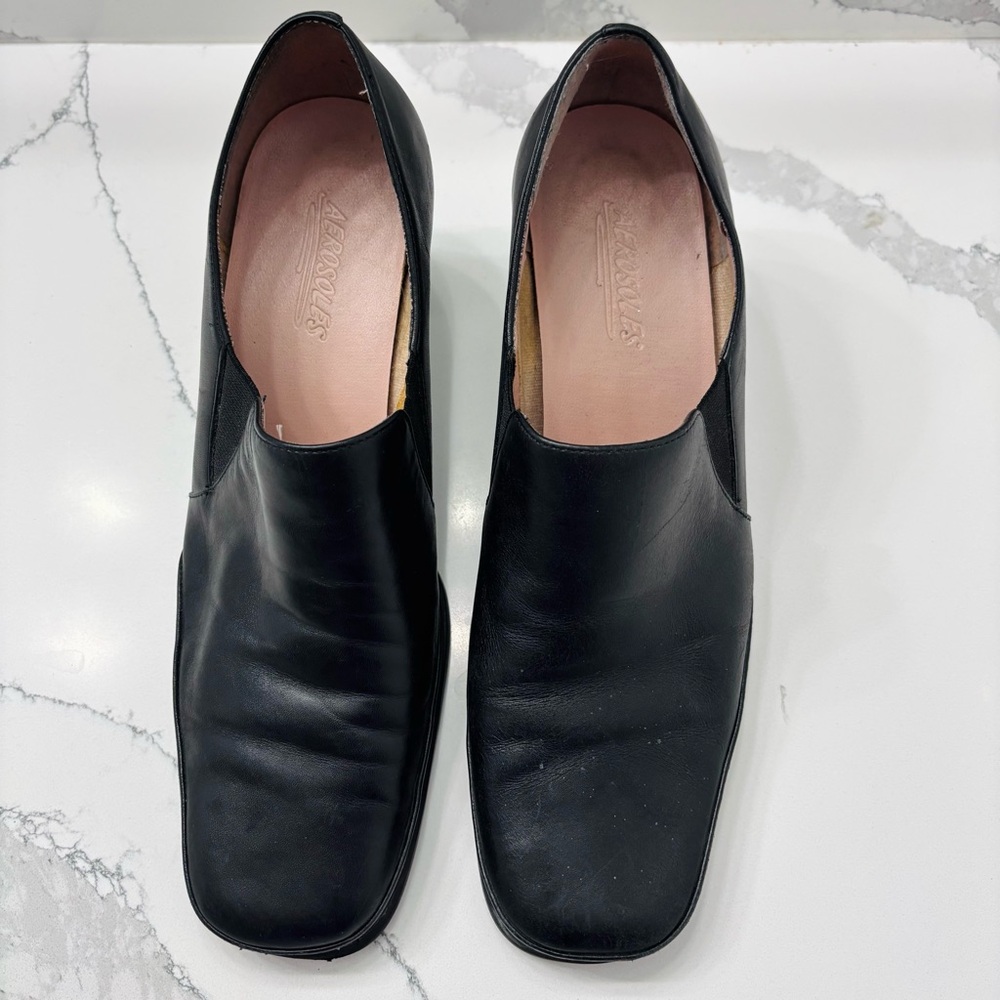 Vintage Aerosoles Women’s Black Leather Pump Heels, Size 9.5M - Picture 2 of 8